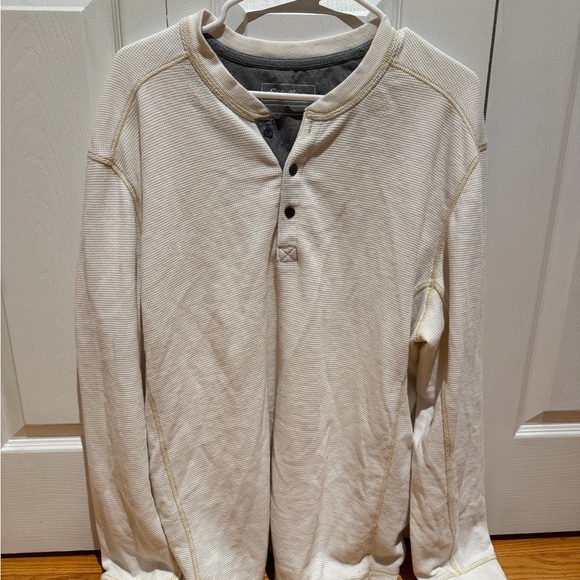 Eddie Bauer Cream Henley Shirt - Picture 1 of 3